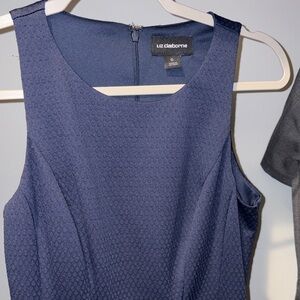 Liz Claiborne Textured Navy Midi Dress